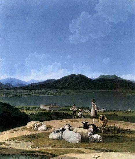 Wilhelm von Kobell View of Lake Tegern China oil painting art